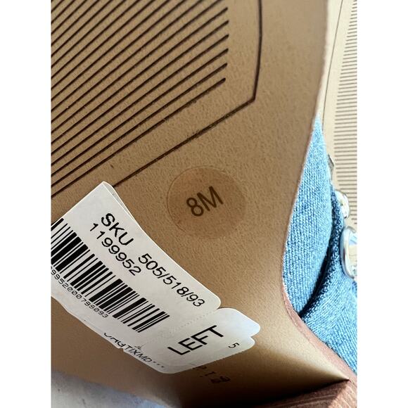 NWT Gianni Bini Walden Denim Rhinestone Embellished Slip On Western Mules Sz 8 - Picture 10 of 11